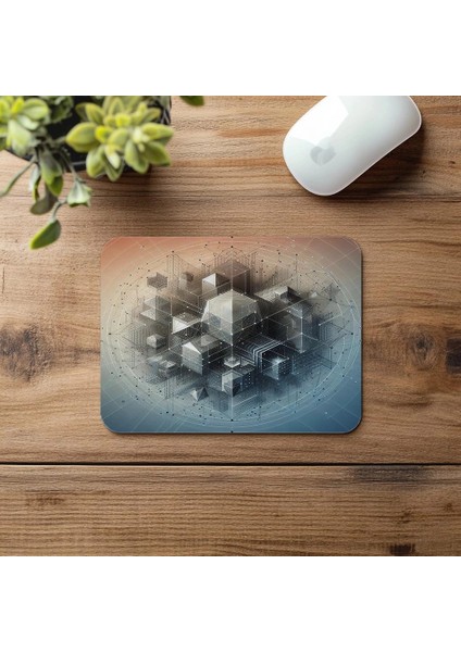 Çerçeveli Geometri ve Fade Efektiyle Mouse Pad - 19X23 cm 2 mm Dikdörtgen Ithal Baskılı Mouse Pad fırsatları