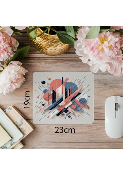 Ince Çubuklu Soyut Şekilli Mouse Pad - 19X23 cm 2 mm Dikdörtgen Ithal Baskılı Mouse Pad