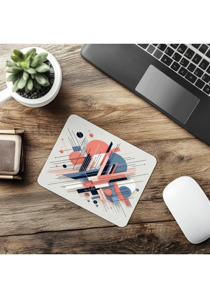 Ince Çubuklu Soyut Şekilli Mouse Pad - 19X23 cm 2 mm Dikdörtgen Ithal Baskılı Mouse Pad