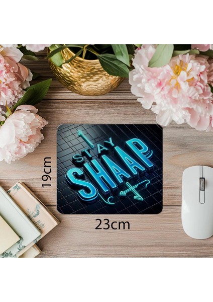 Beton Duvar Üzeri Pembe Turuncu Neon Mouse Pad - 19X23 cm 2 mm Dikdörtgen Ithal Baskılı Mouse Pad
