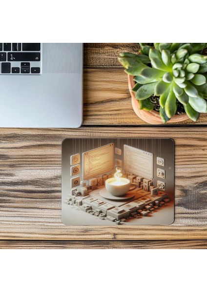 Glowing Editor & Central Cup Mouse Pad - 19X23 cm 2 mm Dikdörtgen Ithal Baskılı Mouse Pad modelleri