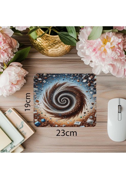 Kod Formuna Dönüşen Kahve Parçacıklı Mousepad - 19X23 cm 2 mm Dikdörtgen Ithal Baskılı Mouse Pad