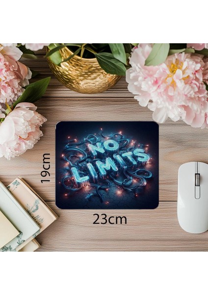 Limitleri Aş Temalı Parlak Neon Mouse Pad - 19X23 cm 2 mm Dikdörtgen Ithal Baskılı Mouse Pad