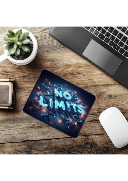 Limitleri Aş Temalı Parlak Neon Mouse Pad - 19X23 cm 2 mm Dikdörtgen Ithal Baskılı Mouse Pad