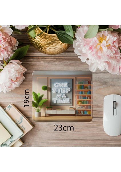 3D Motivasyon Mousepad – One Step Yazılı - 19X23 cm 2 mm Dikdörtgen Ithal Baskılı Mouse Pad