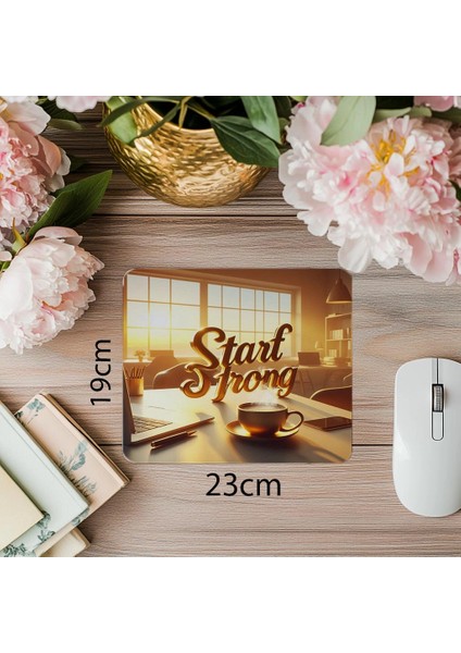 Parlak Güneşli Renklerle Start Strong Mousepad - 19X23 cm 2 mm Dikdörtgen Ithal Baskılı Mouse Pad