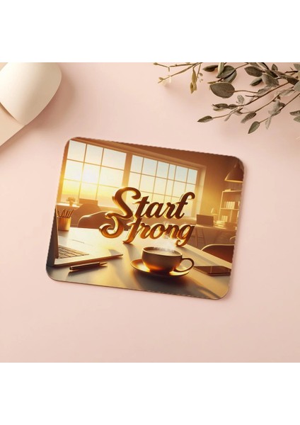 Parlak Güneşli Renklerle Start Strong Mousepad - 19X23 cm 2 mm Dikdörtgen Ithal Baskılı Mouse Pad indirimleri