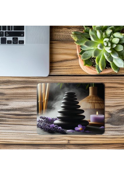 Bambu Arka Planlı Spa Mousepad Tasarımı - 19X23 cm 2 mm Dikdörtgen Ithal Baskılı Mouse Pad modelleri