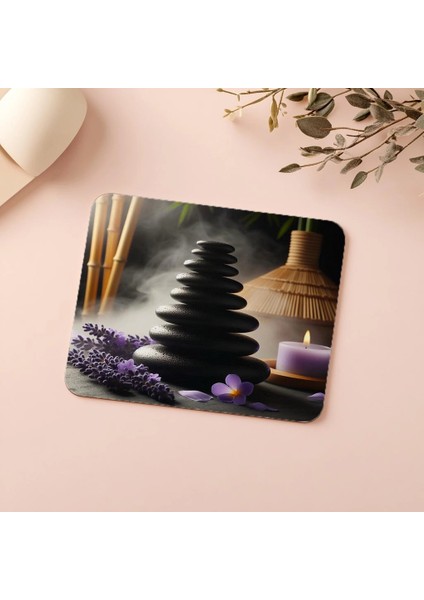 Bambu Arka Planlı Spa Mousepad Tasarımı - 19X23 cm 2 mm Dikdörtgen Ithal Baskılı Mouse Pad indirimleri