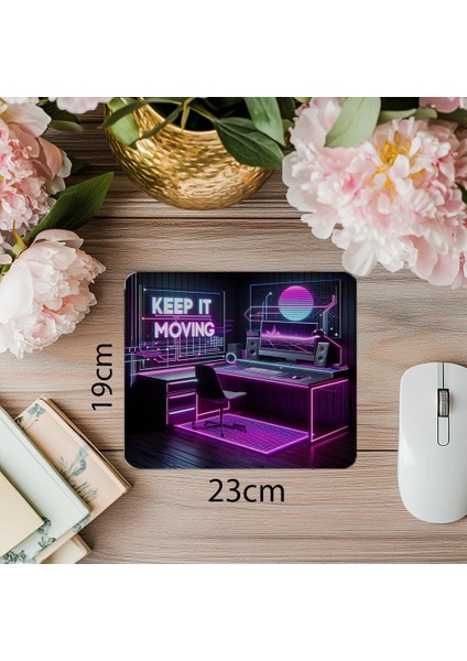 Keep It Moving Yazılı Parlak Mousepad - 19X23 cm 2 mm Dikdörtgen Ithal Baskılı Mouse Pad
