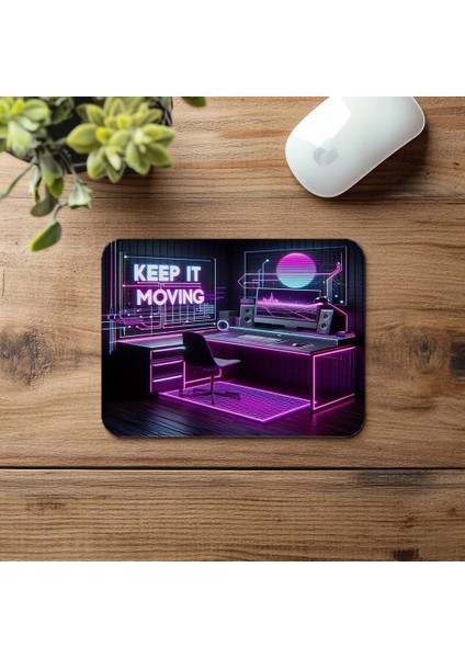 Keep It Moving Yazılı Parlak Mousepad - 19X23 cm 2 mm Dikdörtgen Ithal Baskılı Mouse Pad fırsatları