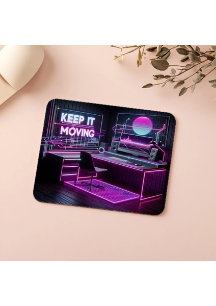 Keep It Moving Yazılı Parlak Mousepad - 19X23 cm 2 mm Dikdörtgen Ithal Baskılı Mouse Pad indirimleri
