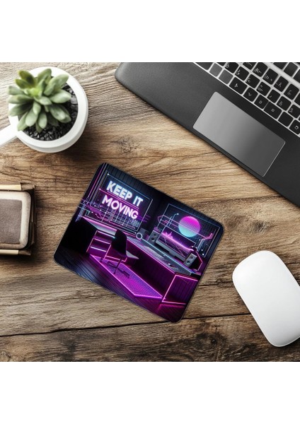 Keep It Moving Yazılı Parlak Mousepad - 19X23 cm 2 mm Dikdörtgen Ithal Baskılı Mouse Pad