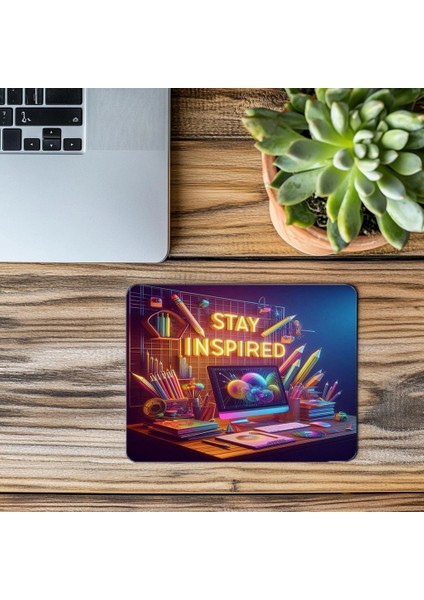 Sanat ve Ilham Temalı Mousepad – Stay Inspired - 19X23 cm 2 mm Dikdörtgen Ithal Baskılı Mouse Pad modelleri