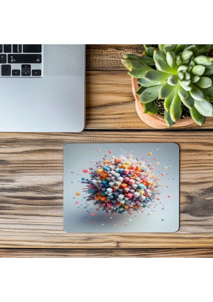 Çok Renkli Küp Hareketli Mousepad - 19X23 cm 2 mm Dikdörtgen Ithal Baskılı Mouse Pad modelleri