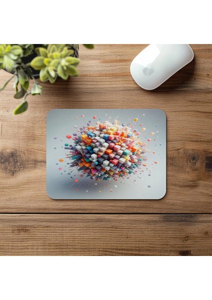 Çok Renkli Küp Hareketli Mousepad - 19X23 cm 2 mm Dikdörtgen Ithal Baskılı Mouse Pad fırsatları