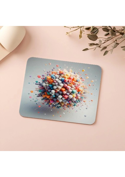 Çok Renkli Küp Hareketli Mousepad - 19X23 cm 2 mm Dikdörtgen Ithal Baskılı Mouse Pad indirimleri