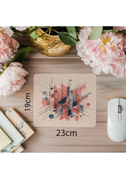 Modern Sanat Havasında Düzgün Tasarımlı Mousepad - 19X23 cm 2 mm Dikdörtgen Ithal Baskılı Mouse Pad