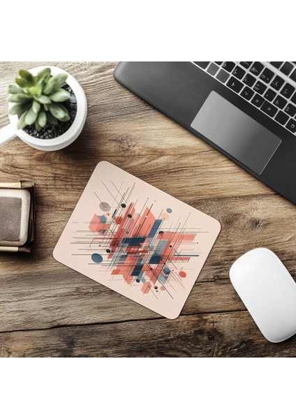 Modern Sanat Havasında Düzgün Tasarımlı Mousepad - 19X23 cm 2 mm Dikdörtgen Ithal Baskılı Mouse Pad
