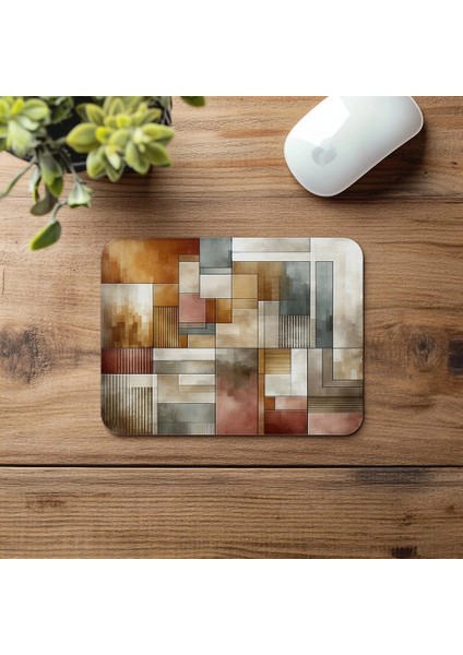 Renk Katmanlarıyla Geometrik Mousepad - 19X23 cm 2 mm Dikdörtgen Ithal Baskılı Mouse Pad fırsatları