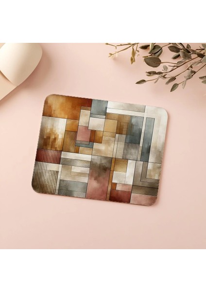 Renk Katmanlarıyla Geometrik Mousepad - 19X23 cm 2 mm Dikdörtgen Ithal Baskılı Mouse Pad indirimleri