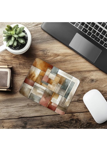 Renk Katmanlarıyla Geometrik Mousepad - 19X23 cm 2 mm Dikdörtgen Ithal Baskılı Mouse Pad