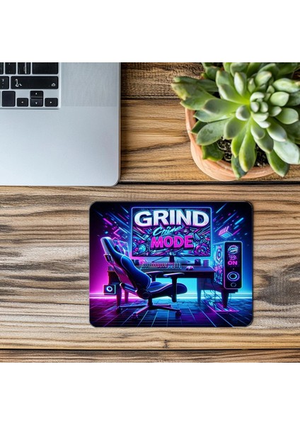 Grind Mode On Temalı Gamer Stil Mousepad - 19X23 cm 2 mm Dikdörtgen Ithal Baskılı Mouse Pad modelleri