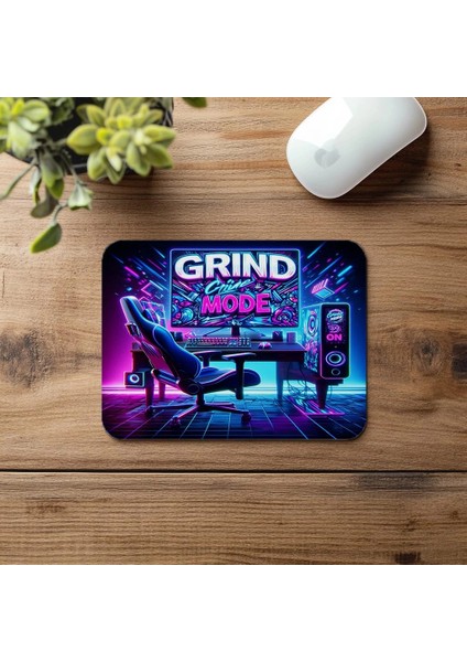Grind Mode On Temalı Gamer Stil Mousepad - 19X23 cm 2 mm Dikdörtgen Ithal Baskılı Mouse Pad fırsatları