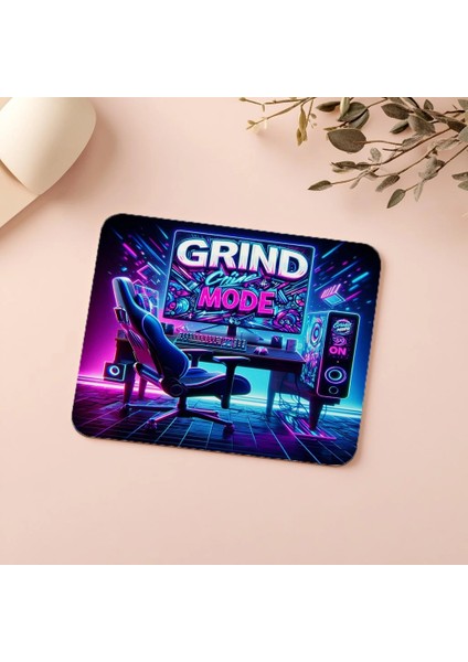 Grind Mode On Temalı Gamer Stil Mousepad - 19X23 cm 2 mm Dikdörtgen Ithal Baskılı Mouse Pad indirimleri