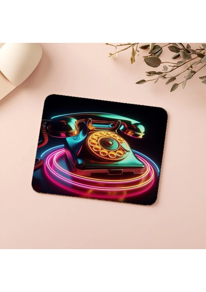 Kablolu Eski Telefon Mouse Pad – Parlak Görünüm - 19X23 cm 2 mm Dikdörtgen Ithal Baskılı Mouse Pad indirimleri