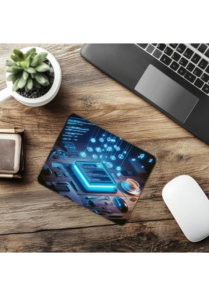Hover Terminal Temalı Yazılımcı Mouse Pad - 19X23 cm 2 mm Dikdörtgen Ithal Baskılı Mouse Pad