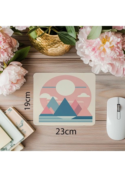 Pastel Manzara Şekilli Modern Mousepad - 19X23 cm 2 mm Dikdörtgen Ithal Baskılı Mouse Pad