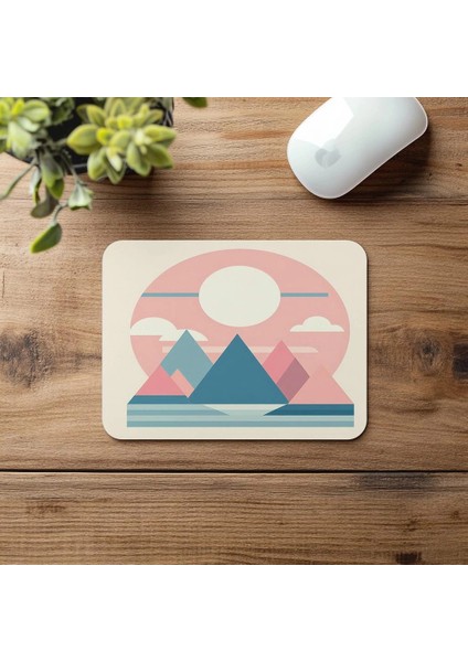 Pastel Manzara Şekilli Modern Mousepad - 19X23 cm 2 mm Dikdörtgen Ithal Baskılı Mouse Pad fırsatları