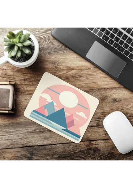 Pastel Manzara Şekilli Modern Mousepad - 19X23 cm 2 mm Dikdörtgen Ithal Baskılı Mouse Pad