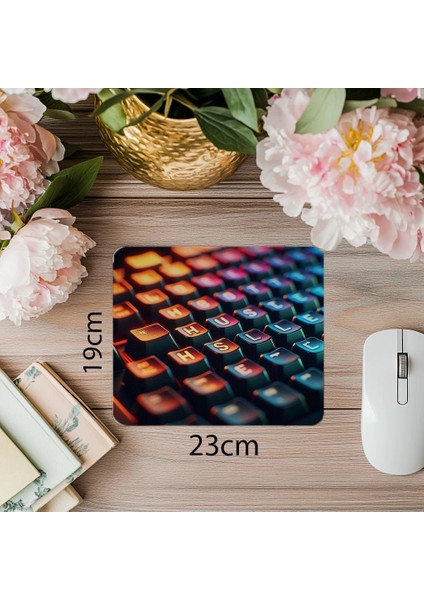 H-U-S-T-L-E Yazılı Parlak Tuş Mouse Pad - 19X23 cm 2 mm Dikdörtgen Ithal Baskılı Mouse Pad