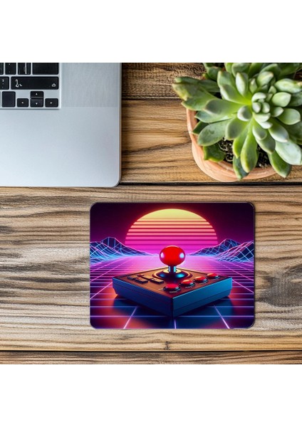 Joystick Temalı 3D Mousepad – Synthwave Etkili - 19X23 cm 2 mm Dikdörtgen Ithal Baskılı Mouse Pad modelleri
