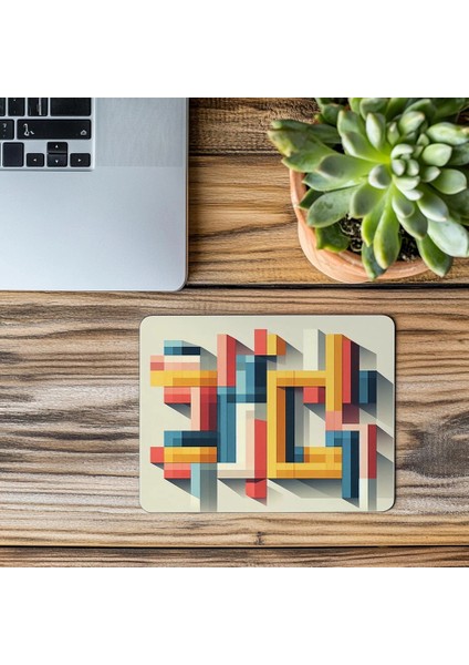 Dik Açılı Geometrik Blok Tasarımı Mousepad - 19X23 cm 2 mm Dikdörtgen Ithal Baskılı Mouse Pad modelleri