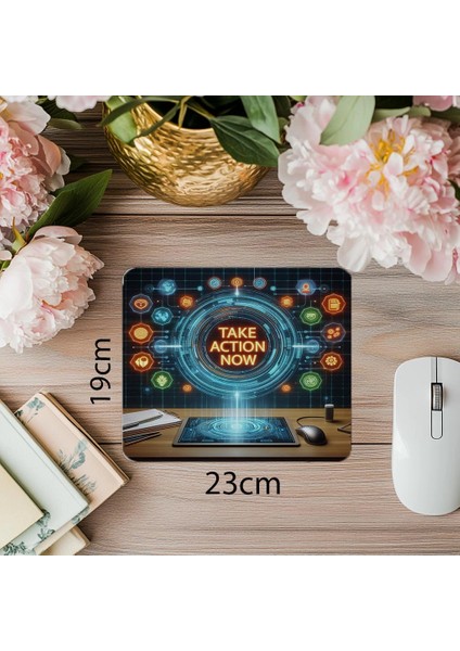 Eylem Odaklı 3D Motivasyon Mouse Pad - 19X23 cm 2 mm Dikdörtgen Ithal Baskılı Mouse Pad