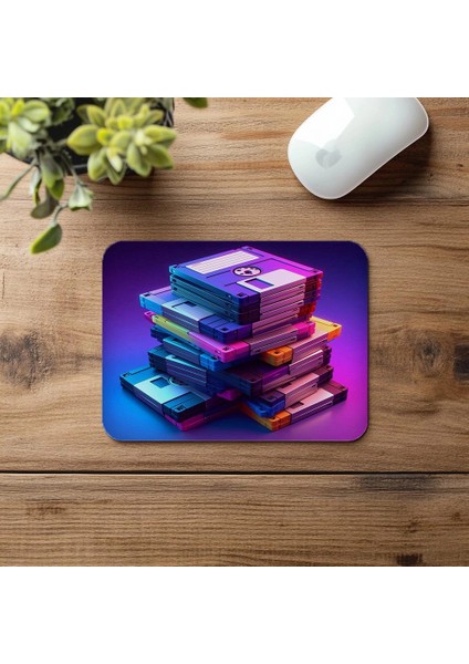 Glowing Label’lı Disket Mouse Pad Tasarımı - 19X23 cm 2 mm Dikdörtgen Ithal Baskılı Mouse Pad fırsatları