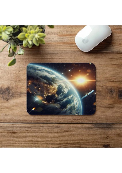 Atmosfer Işıltılı 3D Yeryüzü Mousepad - 19X23 cm 2 mm Dikdörtgen Ithal Baskılı Mouse Pad fırsatları