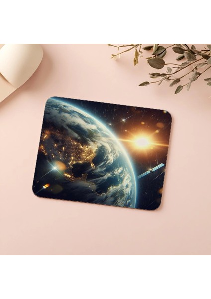 Atmosfer Işıltılı 3D Yeryüzü Mousepad - 19X23 cm 2 mm Dikdörtgen Ithal Baskılı Mouse Pad indirimleri