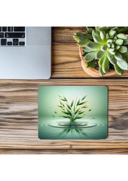 Hafif Dalgacıklı Su & Bambu Tasarımı Mousepad - 19X23 cm 2 mm Dikdörtgen Ithal Baskılı Mouse Pad modelleri