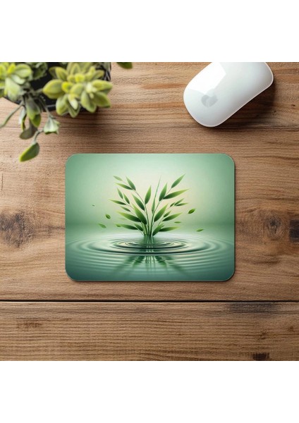 Hafif Dalgacıklı Su & Bambu Tasarımı Mousepad - 19X23 cm 2 mm Dikdörtgen Ithal Baskılı Mouse Pad fırsatları