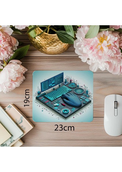 Blinking Işıklı Eski Pc Mousepad - 19X23 cm 2 mm Dikdörtgen Ithal Baskılı Mouse Pad