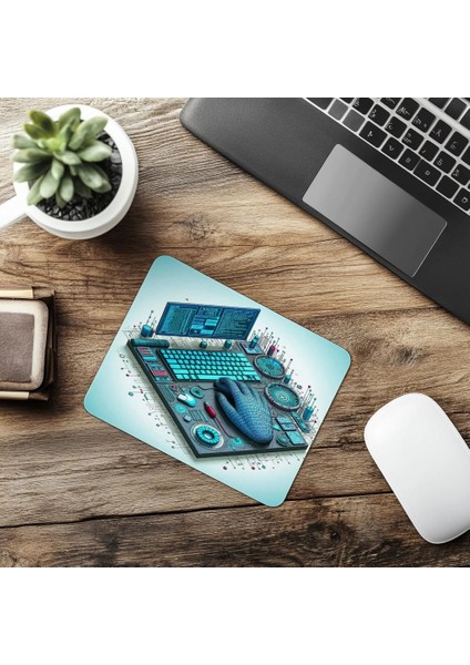 Blinking Işıklı Eski Pc Mousepad - 19X23 cm 2 mm Dikdörtgen Ithal Baskılı Mouse Pad
