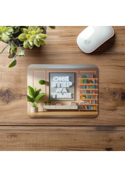3D Motivasyon Mousepad – One Step Yazılı - 19X23 cm 2 mm Dikdörtgen Ithal Baskılı Mouse Pad fırsatları
