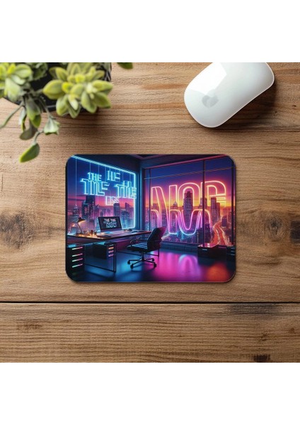 Neon Işıklı Motivasyon Mousepad – The Time Is Now - 19X23 cm 2 mm Dikdörtgen Ithal Baskılı Mouse Pad fırsatları