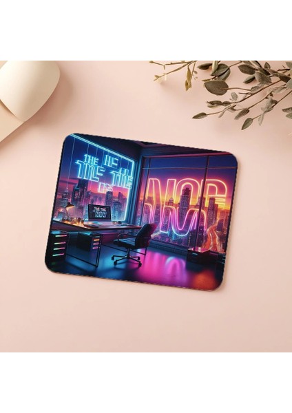 Neon Işıklı Motivasyon Mousepad – The Time Is Now - 19X23 cm 2 mm Dikdörtgen Ithal Baskılı Mouse Pad indirimleri