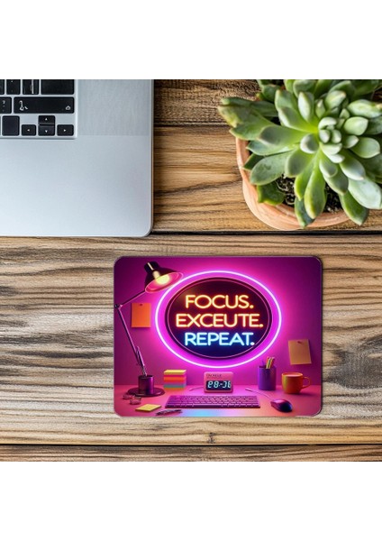 Günlük Hedef Mousepad – Focus Execute Motivasyon Tasarımı - 19X23 cm 2 mm Dikdörtgen Ithal Baskılı Mouse Pad modelleri