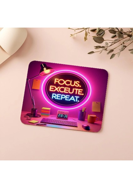 Günlük Hedef Mousepad – Focus Execute Motivasyon Tasarımı - 19X23 cm 2 mm Dikdörtgen Ithal Baskılı Mouse Pad indirimleri
